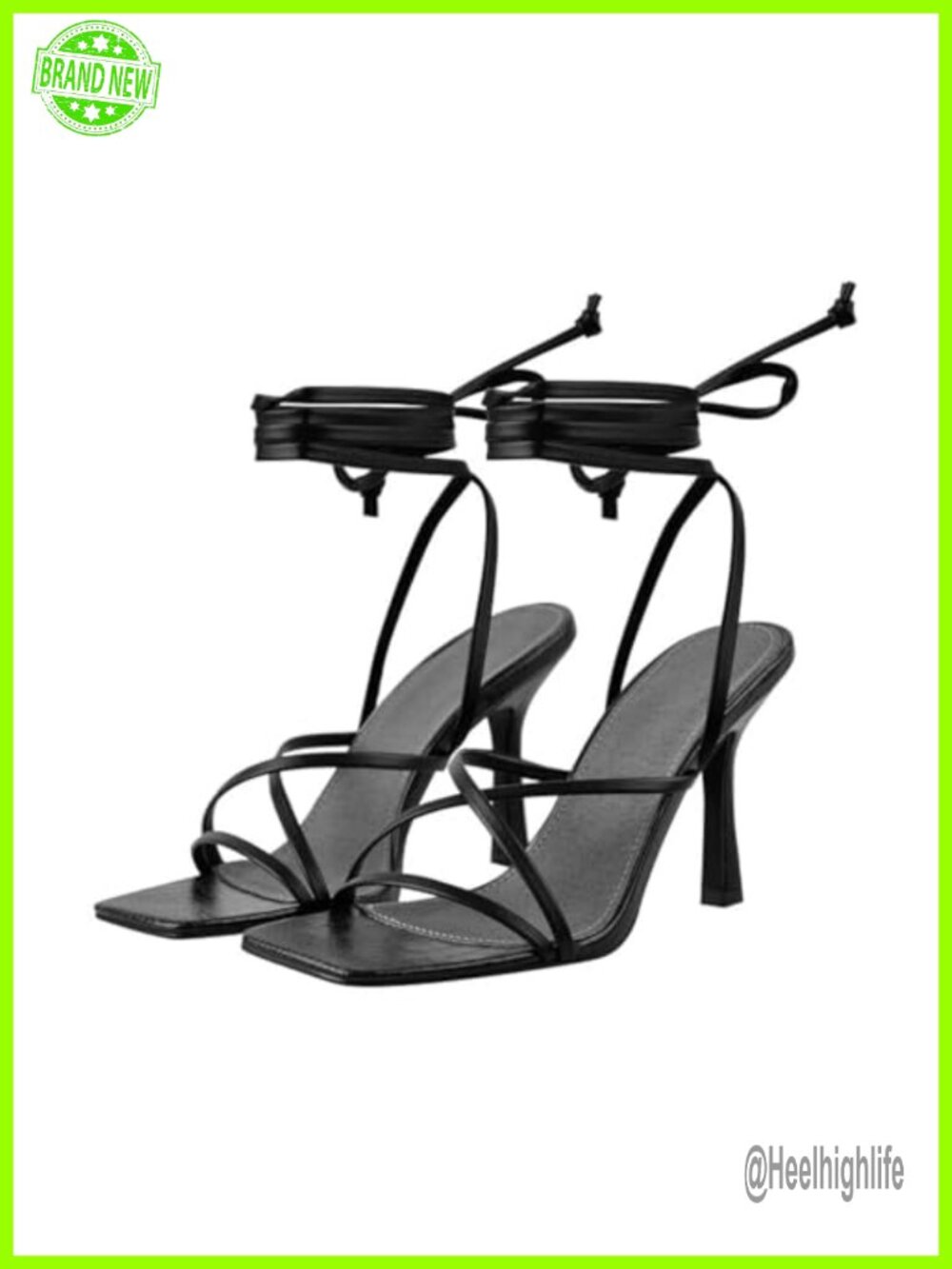 LISHAN Women's Stiletto High Heels Lace Up Strappy Sandals